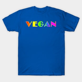 VEGAN in Broadway Rainbow Digital Lettering T-Shirt